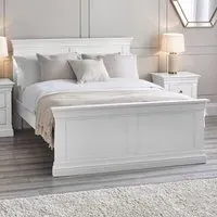 Clermont King Size Bed Frame - White, Pine