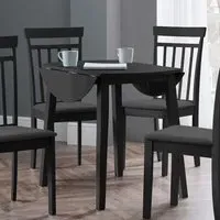 Coast 4-Seater Round Dropleaf Dining Table - Black