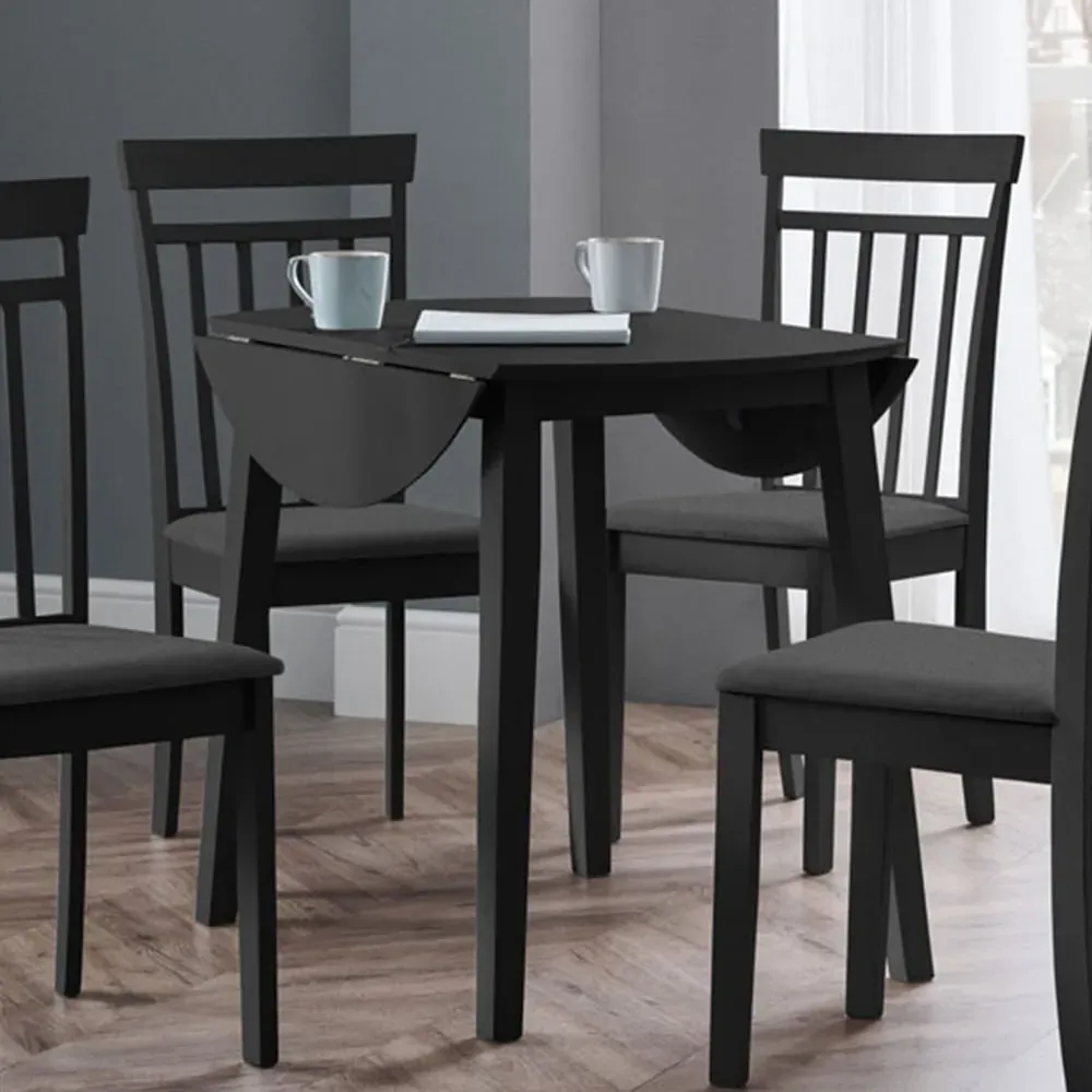 Coast 4-Seater Round Dropleaf Dining Table - Black image