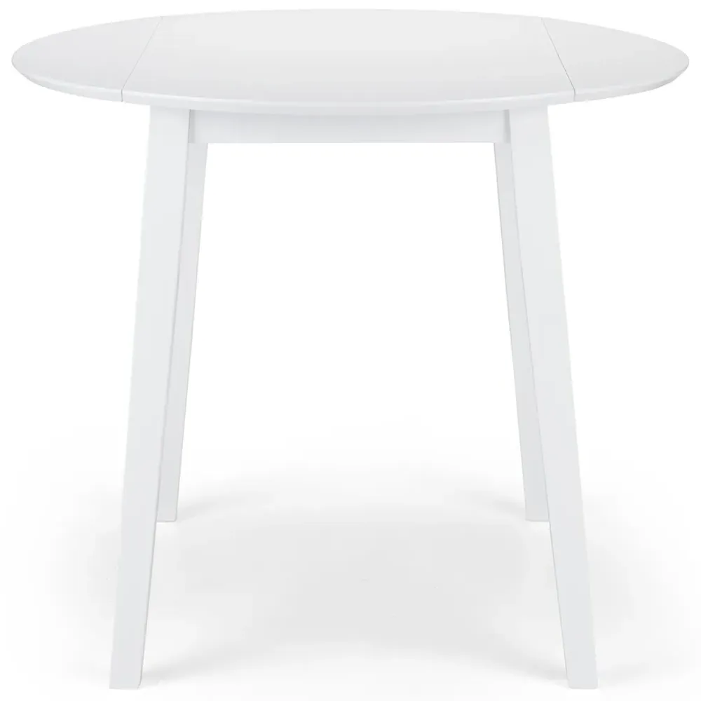 Coast 4-Seater Round Dropleaf Dining Table - White