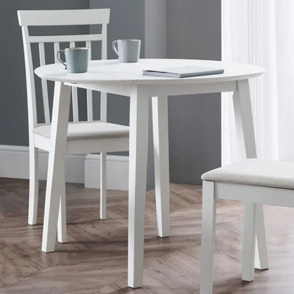 Coast 4-Seater Round Dropleaf Dining Table - White