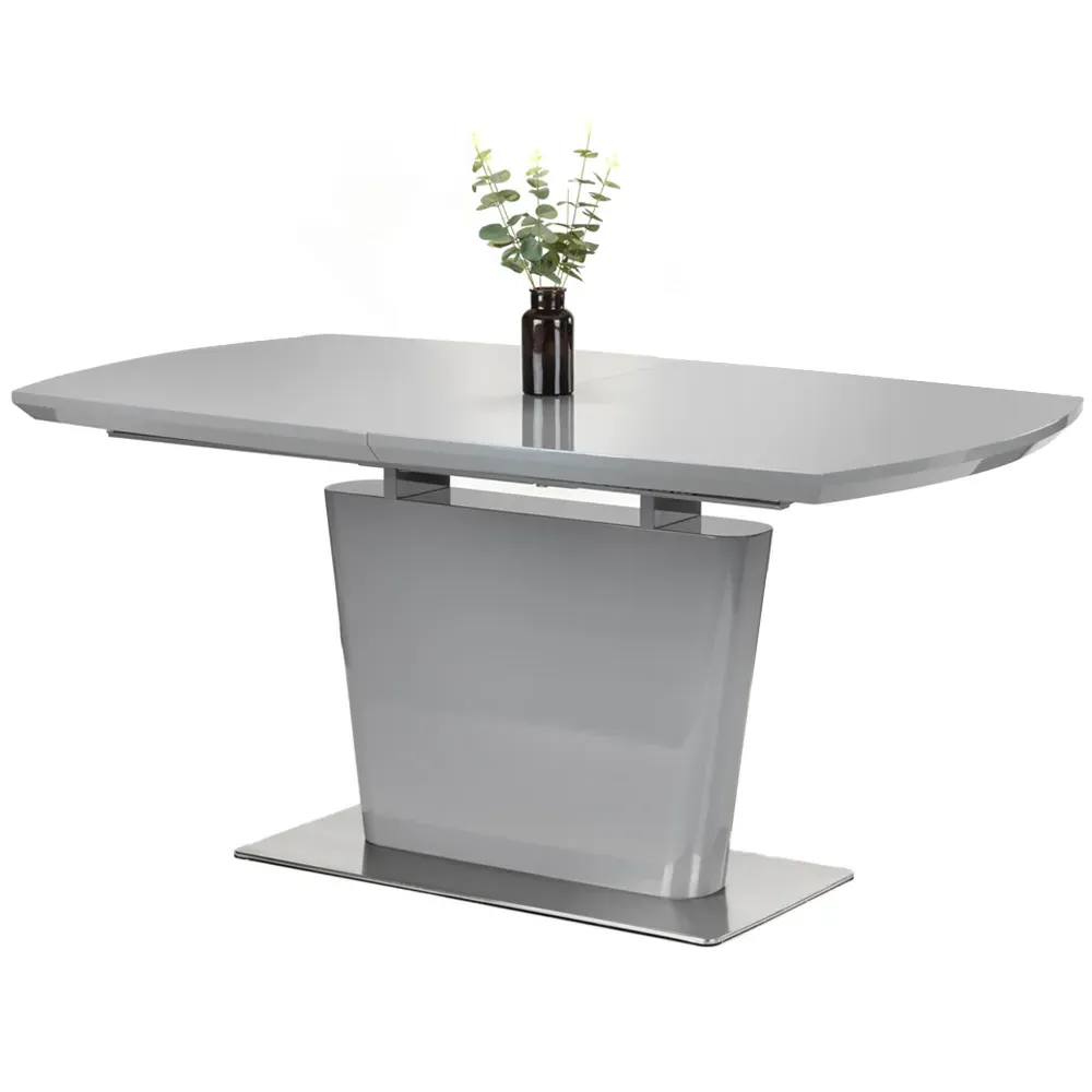 Como 6-Seater Extendable Dining Table - Grey, High Gloss