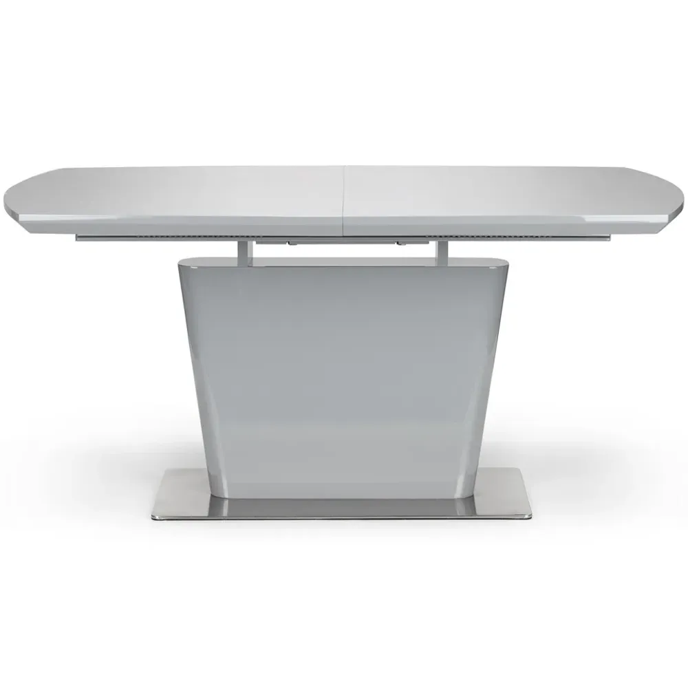 Como 6-Seater Extendable Dining Table - Grey, High Gloss