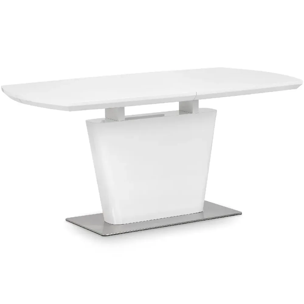 Como 6-Seater Extendable Dining Table - White, High Gloss