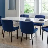 Como 6-Seater Extendable Dining Table - White, High Gloss