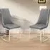 Como Set of 2 Dining Chairs - Grey, Faux Leather