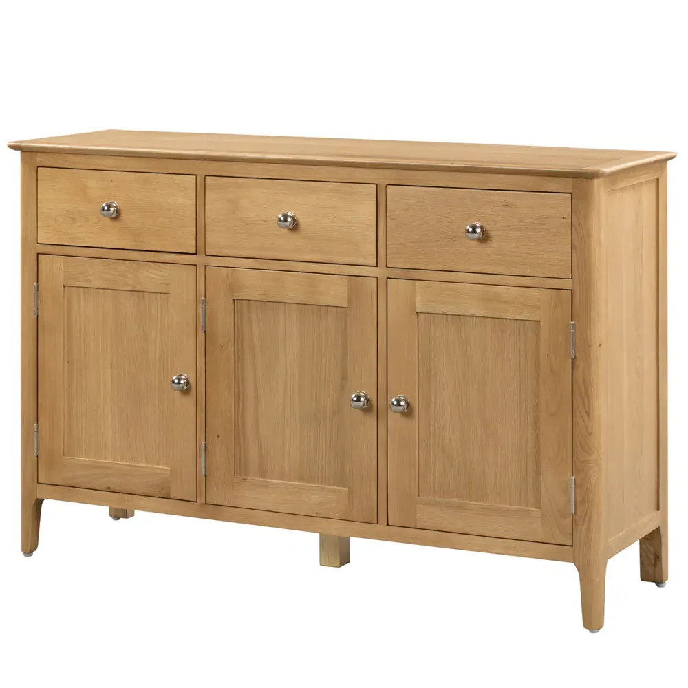 Cotswold 3 Door 3 Drawer Sideboard - Brown, Oak