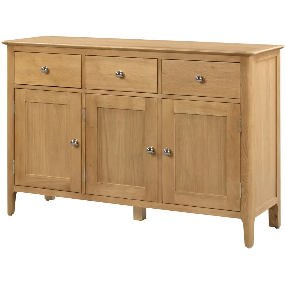 Cotswold 3 Door 3 Drawer Sideboard - Brown, Oak