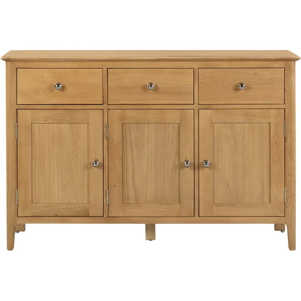 Cotswold 3 Door 3 Drawer Sideboard - Brown, Oak