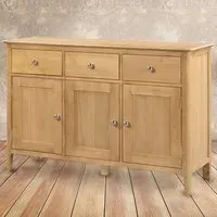 Cotswold 3 Door 3 Drawer Sideboard - Brown, Oak