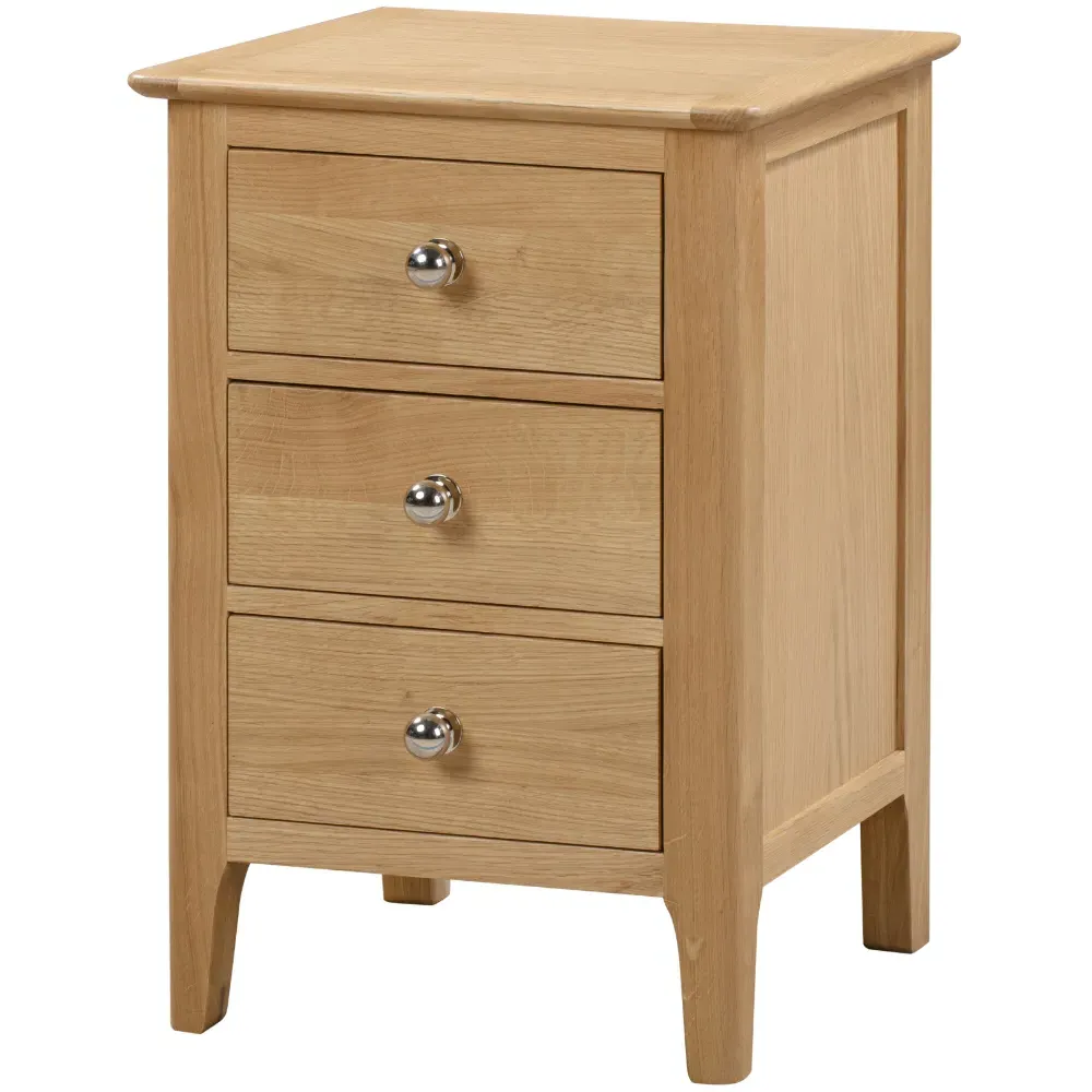 Cotswold 3 Drawer Bedside Table - Natural, Oak
