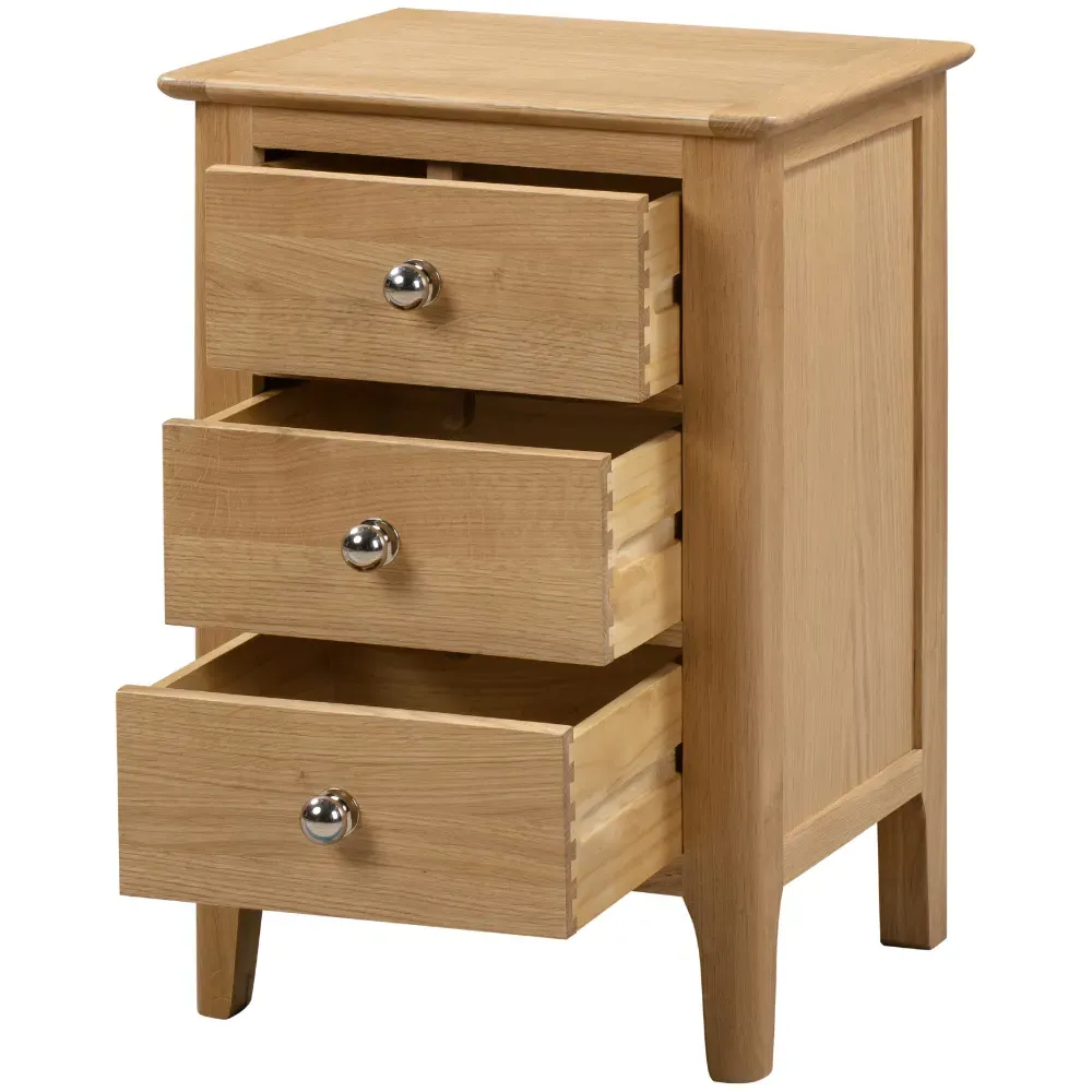 Cotswold 3 Drawer Bedside Table - Natural, Oak