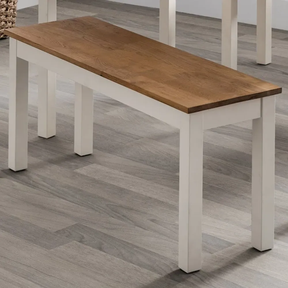 Coxmoor 2-Seater Dining Bench - Ivory, Oak