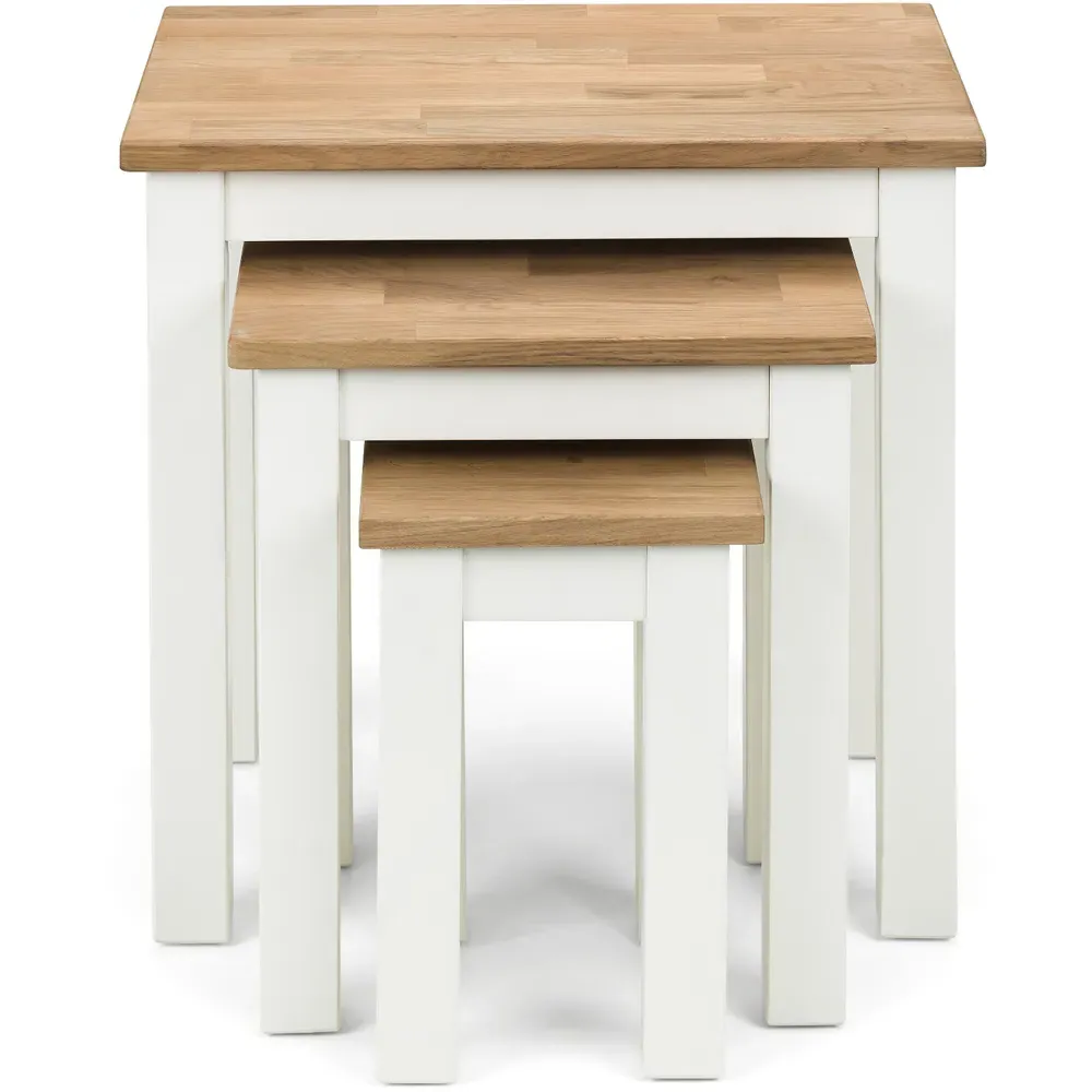 Coxmoor Nest of Tables Set of 3 - Ivory, Oak