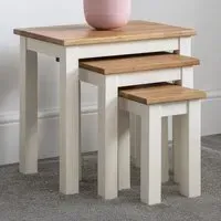 Coxmoor Nest of Tables Set of 3 - Ivory, Oak