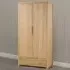 Curve 2 Door Single Drawer Wardrobe - Oak