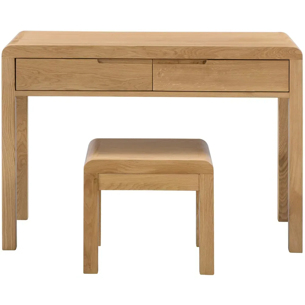 Curve 2 Drawer Dressing Table Set - White Oak