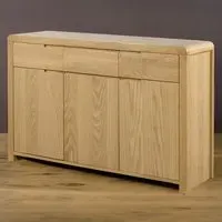 Curve 3 Drawer 3 Door Sideboard - Oak