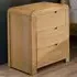 Curve 3 Drawer Bedside Table - White Oak