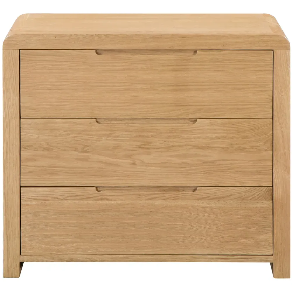 Curve 3 Drawer Chest of Drawers - White Oak