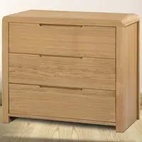 Curve 3 Drawer Chest of Drawers - White Oak