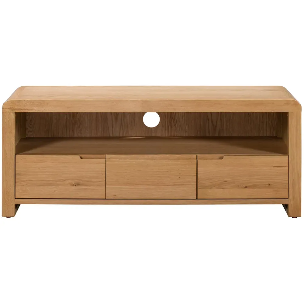 Curve 3 Drawer TV Unit - Oak