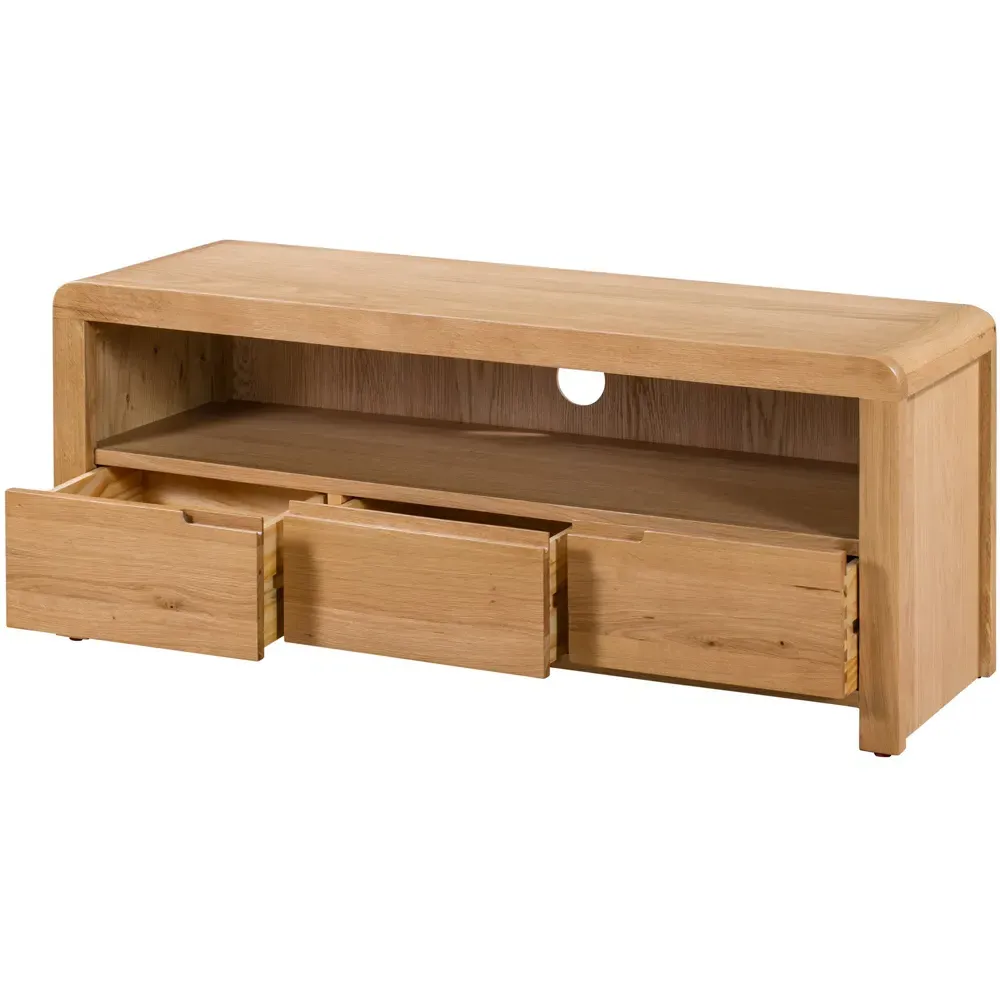 Curve 3 Drawer TV Unit - Oak