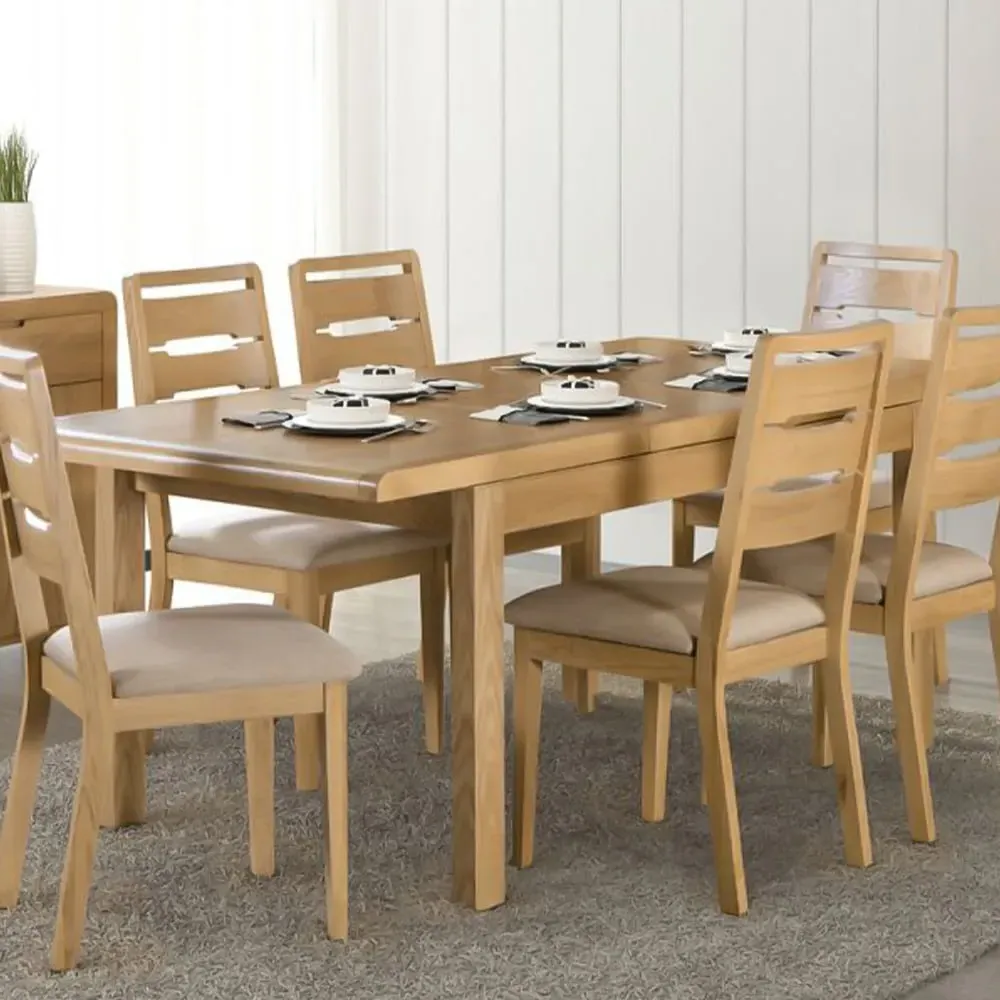 Curve 4 Seater Extending Dining Table - Oak