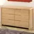 Curve 6 Drawer Wide Chest of Drawers - Oak