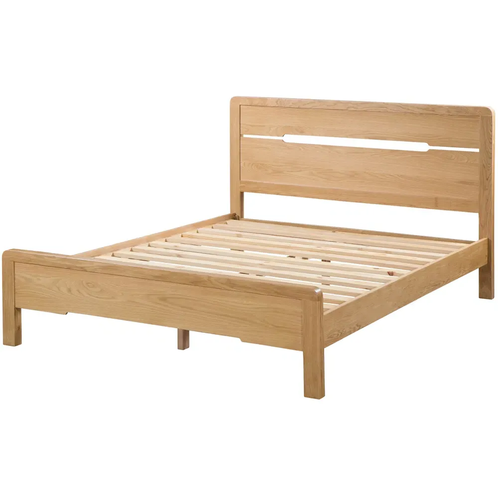Curve Double Bed Frame - Oak