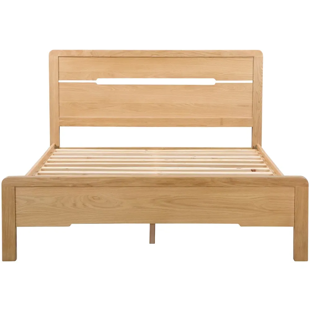 Curve Double Bed Frame - Oak