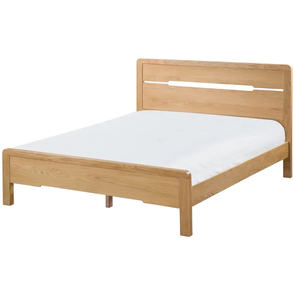 Curve Double Bed Frame - Oak