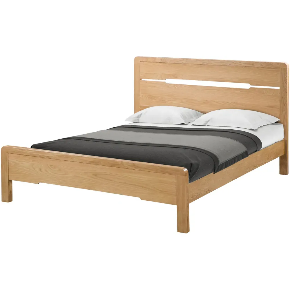 Curve King Size Bed Frame - Oak