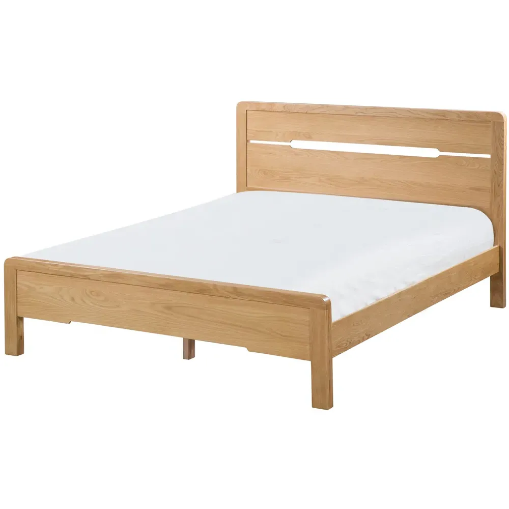 Curve King Size Bed Frame - Oak