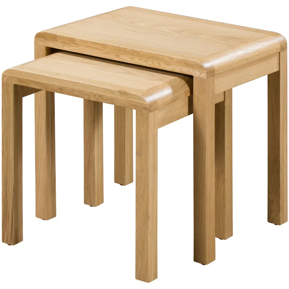 Curve Nest of Tables Set of 2 - Oak