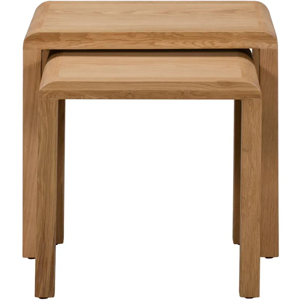 Curve Nest of Tables Set of 2 - Oak