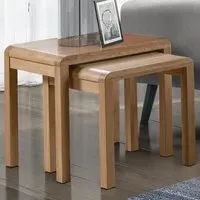 Curve Nest of Tables Set of 2 - Oak