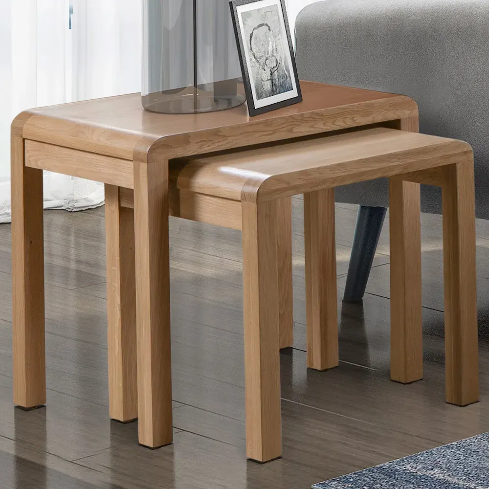 Curve Nest of Tables Set of 2 - Oak