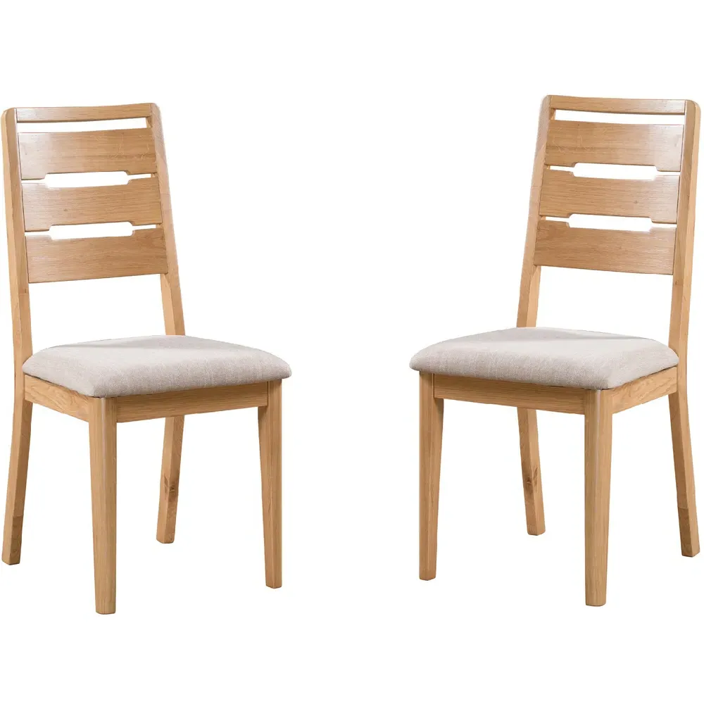 Curve Set of 2 Dining Chairs - Oak