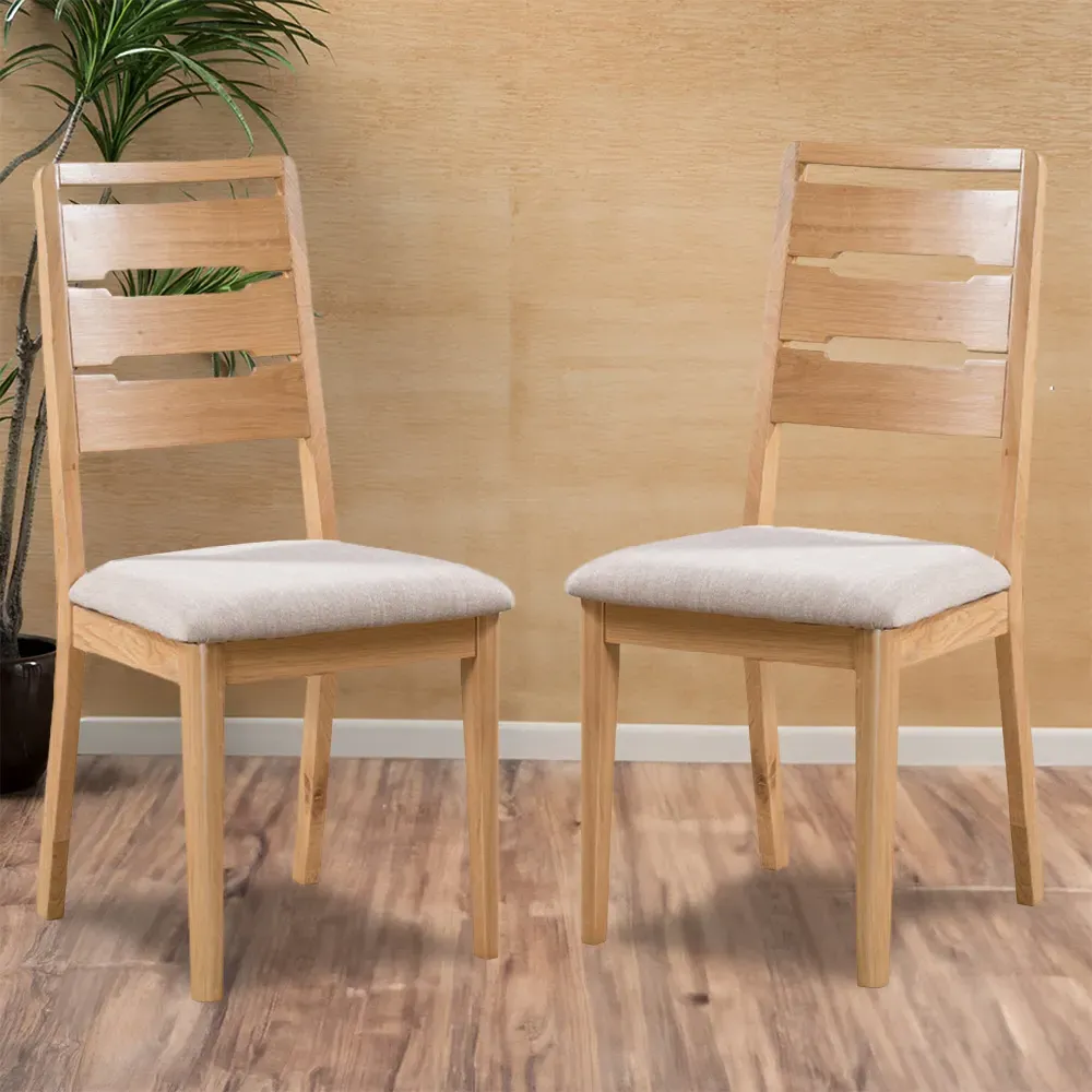 Curve Set of 2 Dining Chairs - Oak