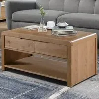 Curve Single Drawer Coffee Table - Oak