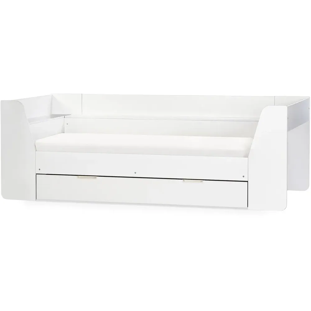 Cyclone Single Day Bed with Storage - White