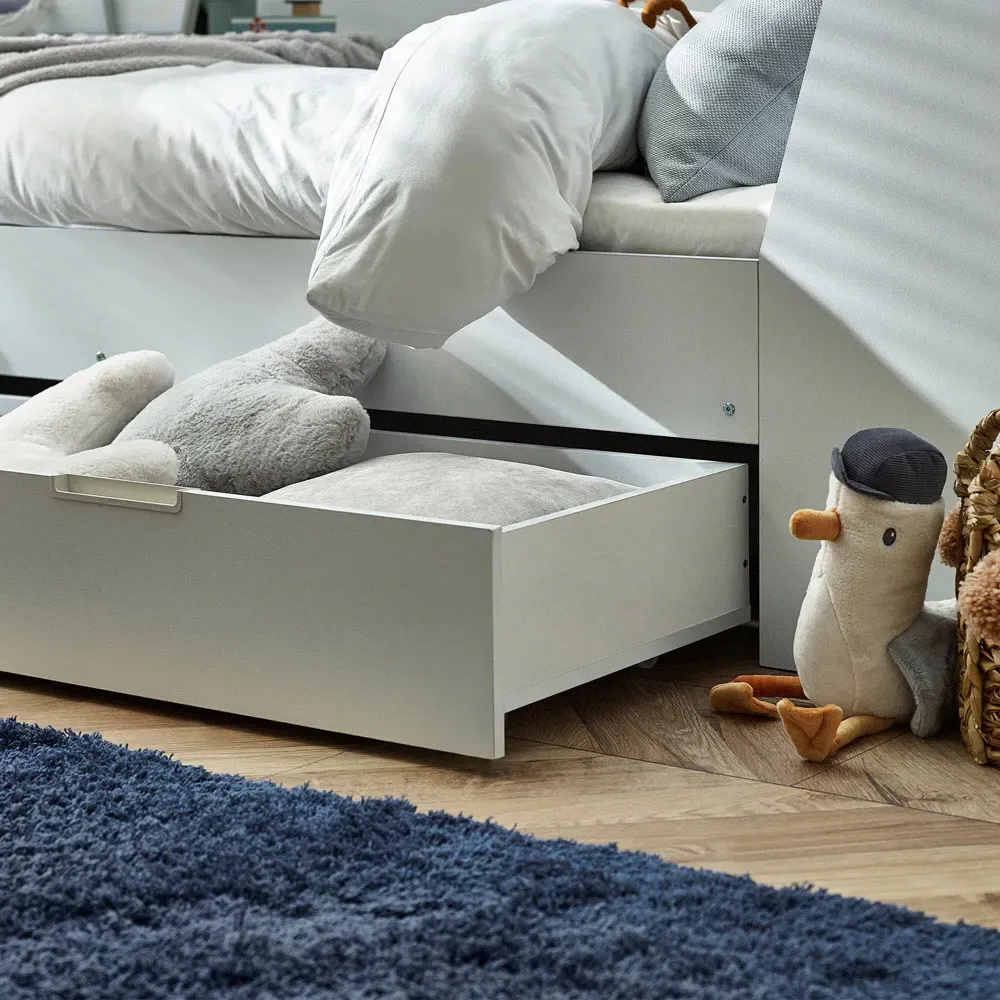 Cyclone Single Day Bed with Storage - White