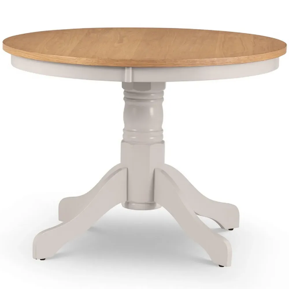 Davenport Round Pedestal Dining Table - Oak, Elephant Grey