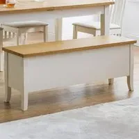 Davenport Storage Dining Bench - Oak, Ivory