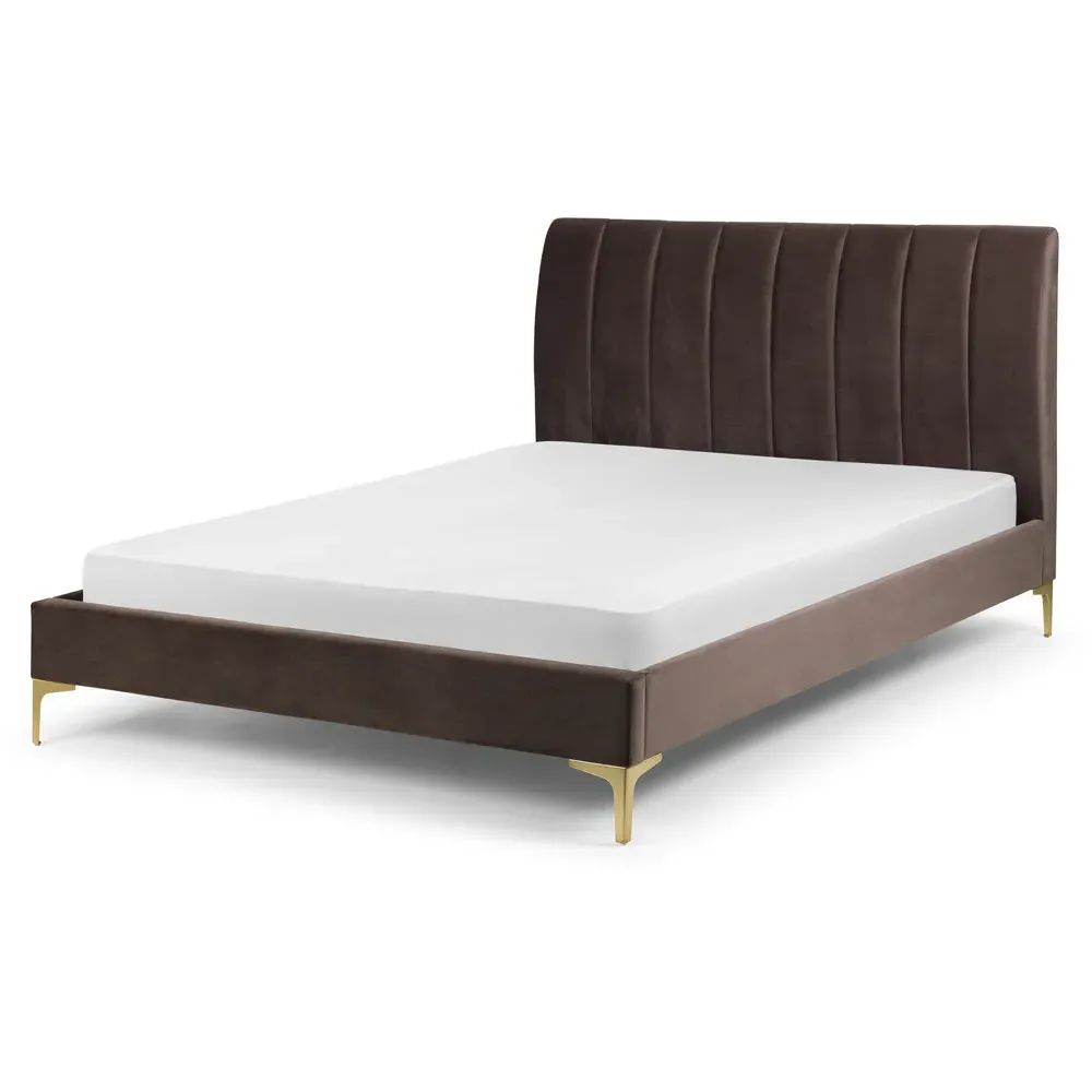 Deco Double Bed Frame - Gold, Velvet