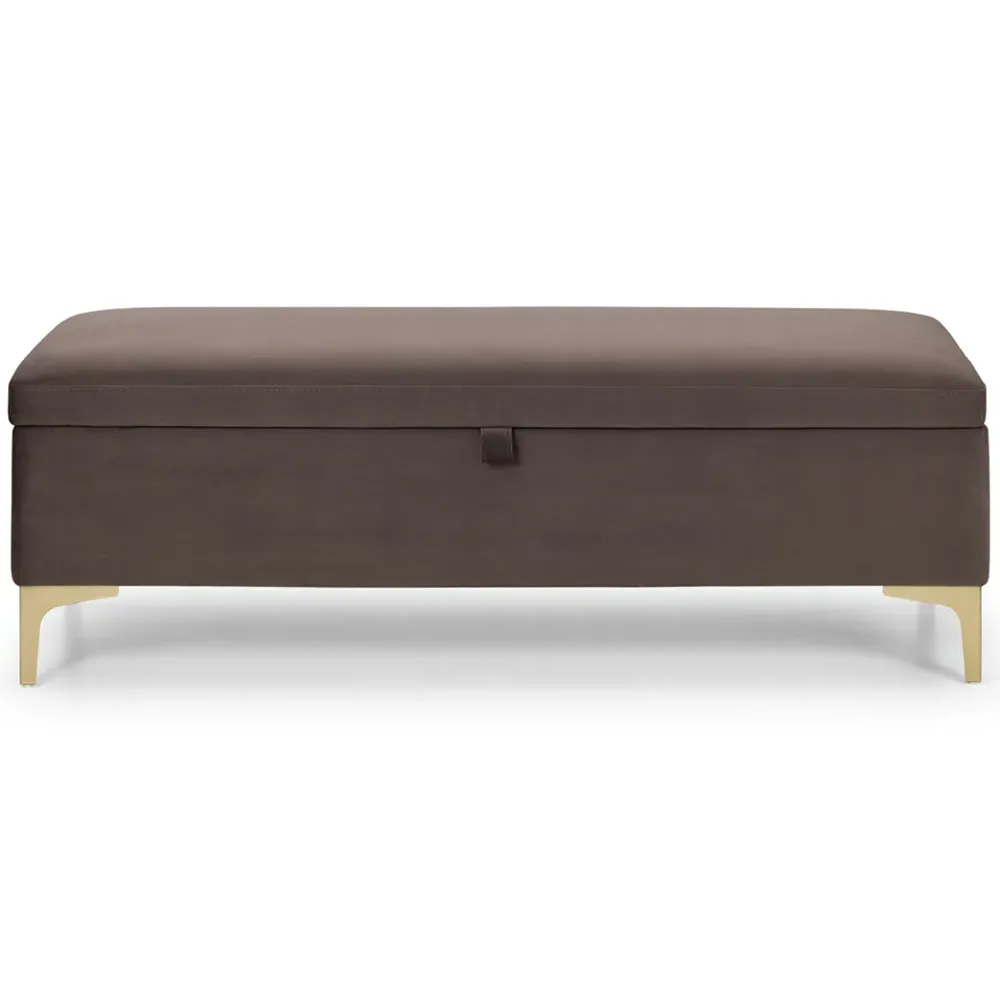 Deco Storage Bench - Brown, Velvet