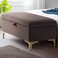 Deco Storage Bench - Brown, Velvet