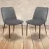 Delaunay Set of 2 Dining Chairs - Grey, Velvet