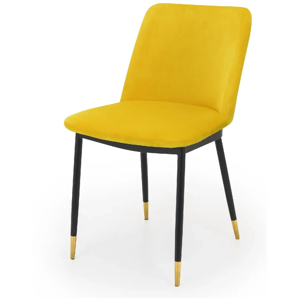 Delaunay Set of 2 Dining Chairs - Mustard, Velvet